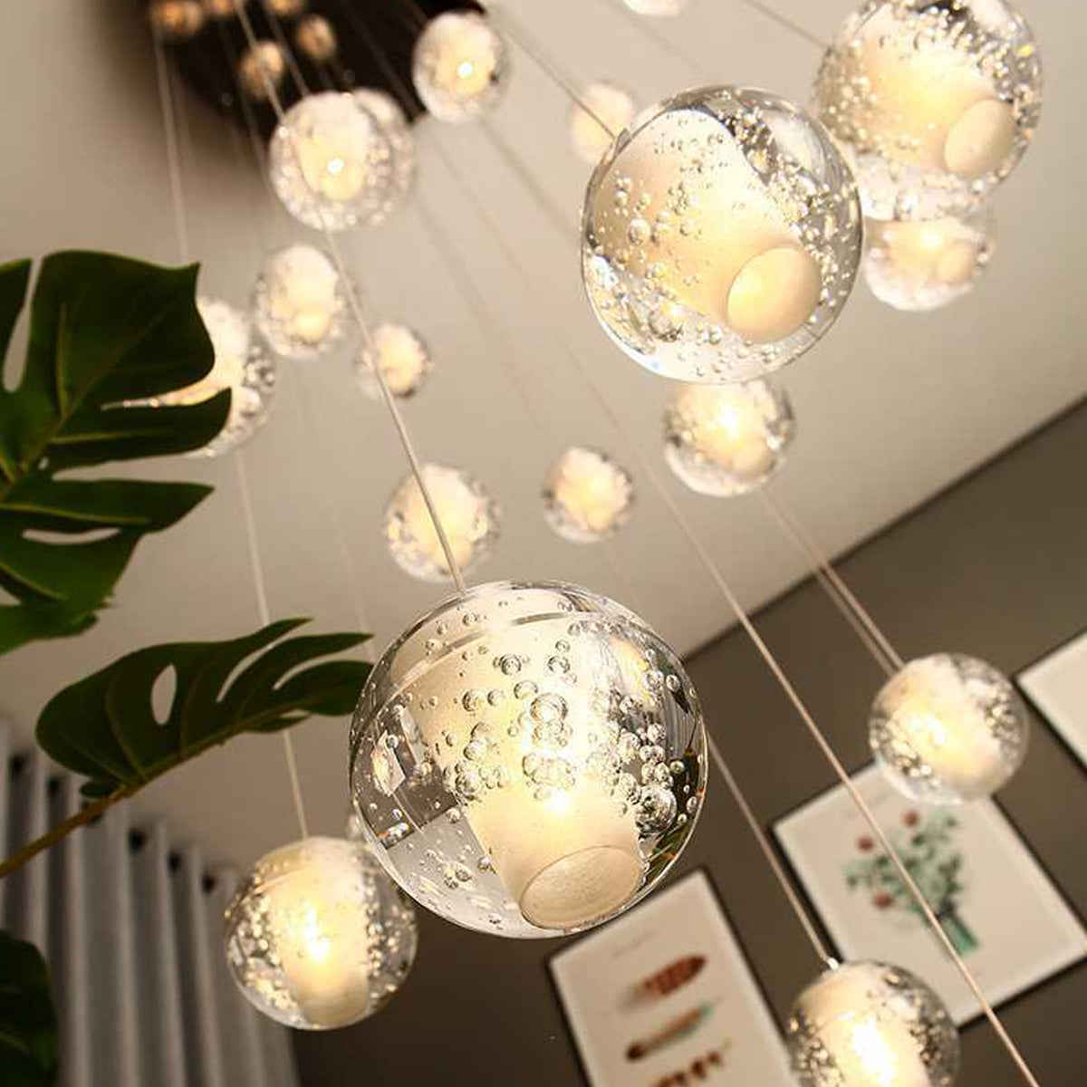 Modern Nordic Hanging Pendant Lights for Staircase, Height Adjustable Pendant Hanging Lights