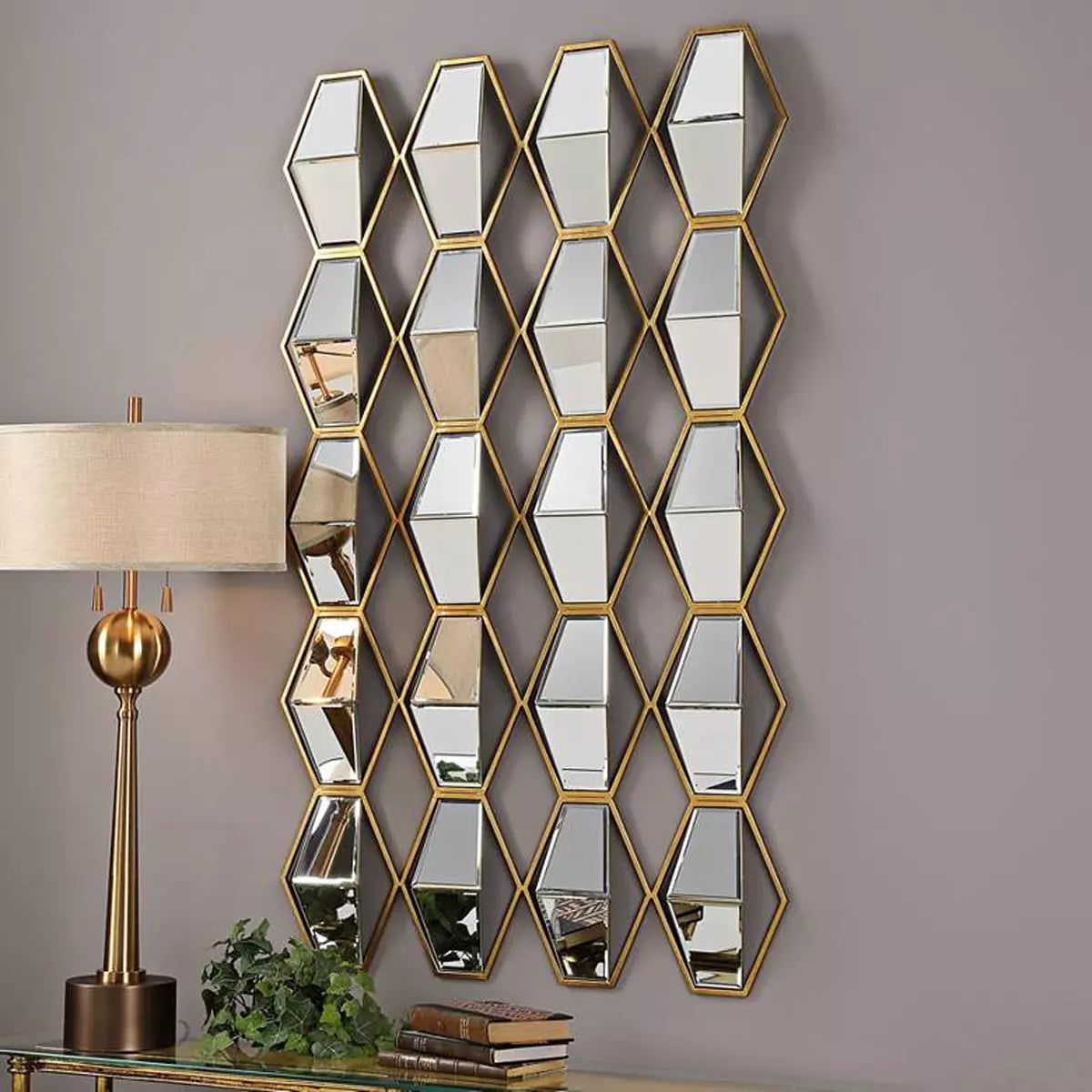 Honeycomb Mirror Wall Art