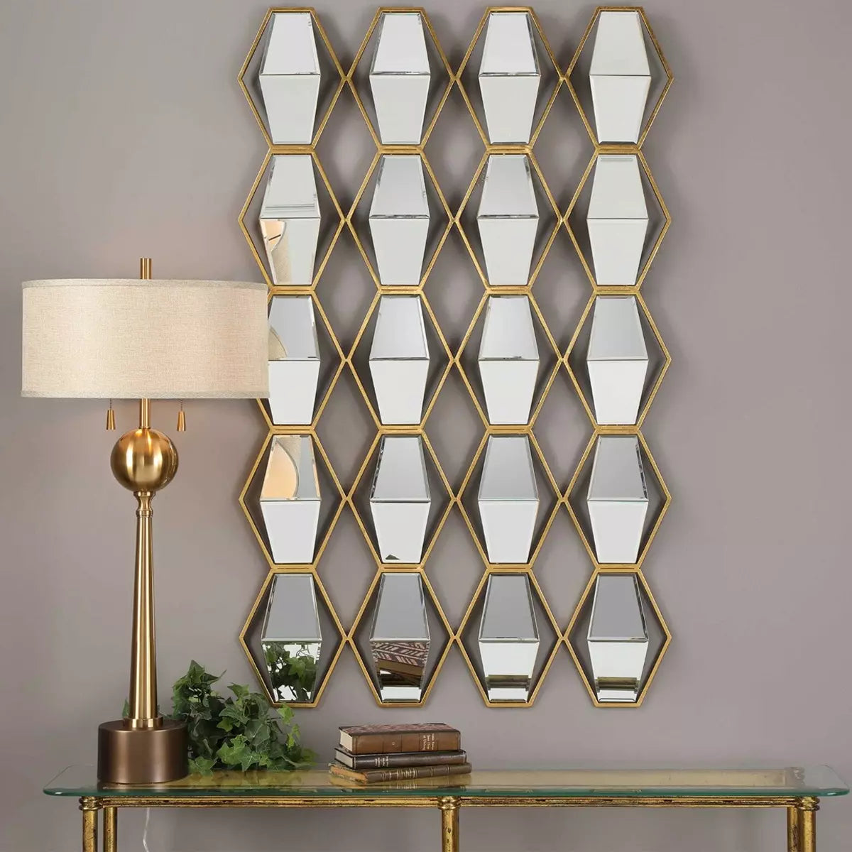 Honeycomb Mirror Wall Art