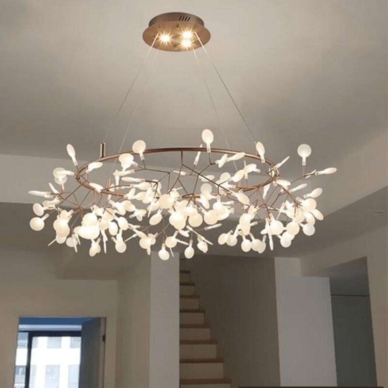 Modern FireflyTree Branch Crystal Chandelier Acrylic Shade & Metal Body Perfect For Any Room